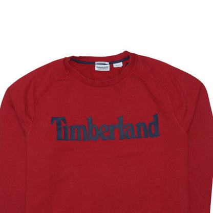 Timberland Men's Red Crew Neck Pullover Sweatshirt Size L