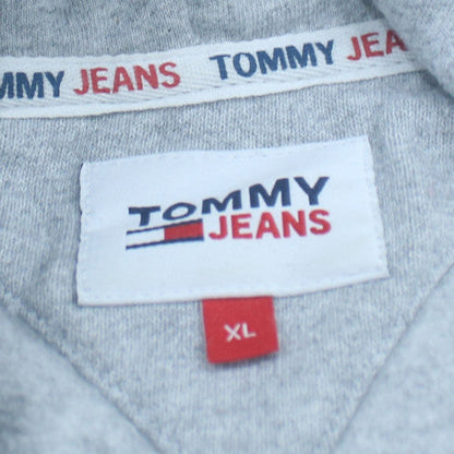 Tommy Jeans Men's Grey XL Pullover Hoodie with Logo