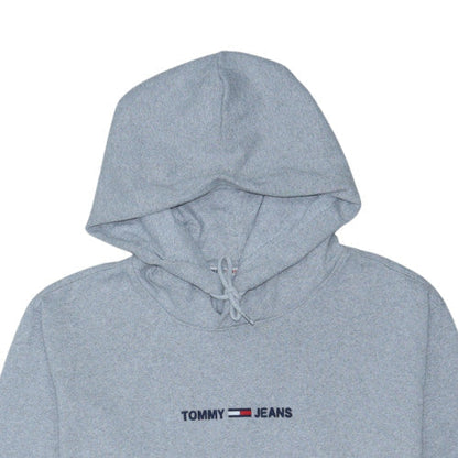 Tommy Jeans Men's Grey XL Pullover Hoodie with Logo