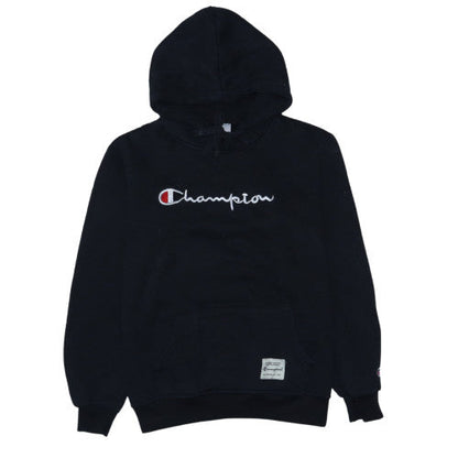 Champion Men's Black Pullover Hoodie Large Embroidered Logo