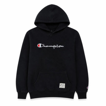 Champion Men's Black Pullover Hoodie Large Embroidered Logo