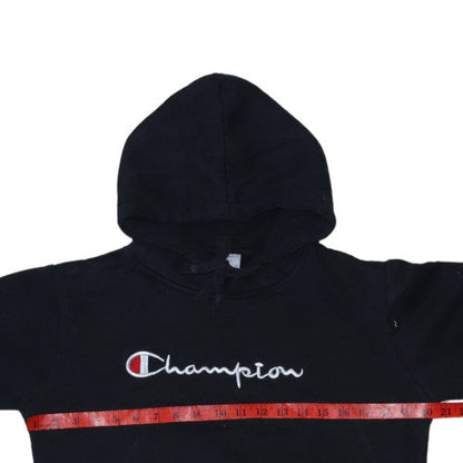 Champion Men's Black Pullover Hoodie Large Embroidered Logo