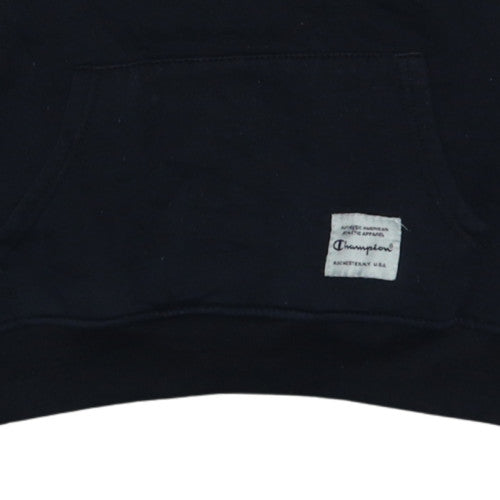 Champion Men's Black Pullover Hoodie Large Embroidered Logo