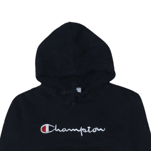 Champion Men's Black Pullover Hoodie Large Embroidered Logo