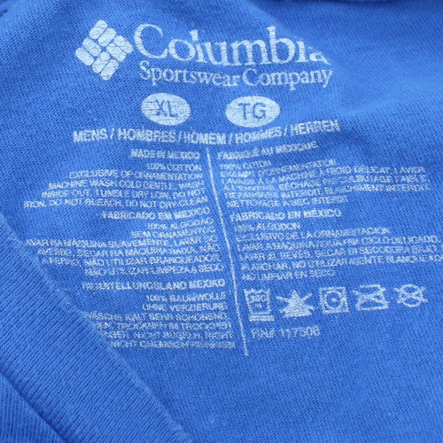 Columbia PFG Men's Blue XL Cotton Crew Neck Graphic T-Shirt