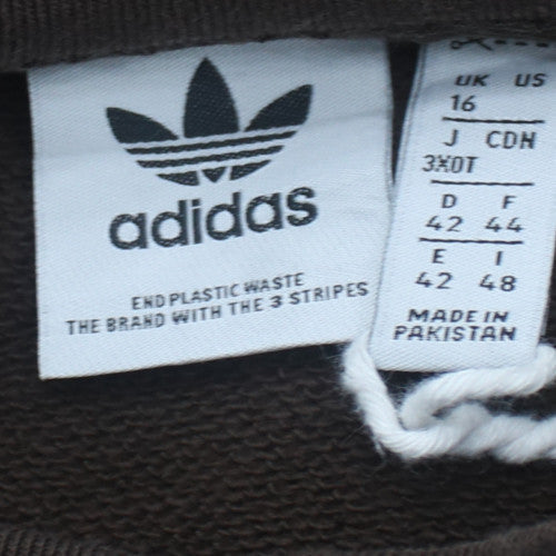 Adidas Men Brown 3XLT Pullover Sweatshirt Crew Neck Sports Style