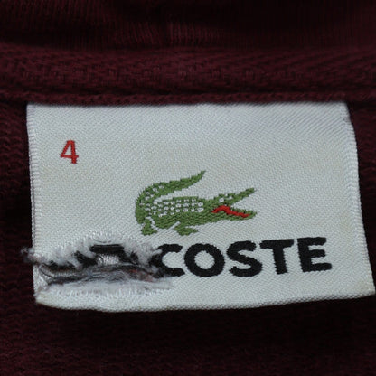 Lacoste Men's Red Full Zip Hoodie Size M Cotton Casual Sweatshirt