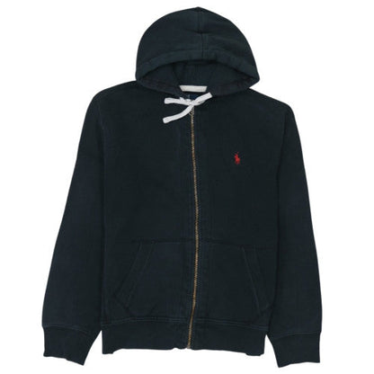 Polo Ralph Lauren Men's Black Full Zip Hoodie L Cotton Fleece