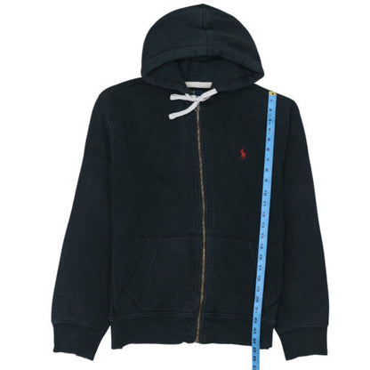 Polo Ralph Lauren Men's Black Full Zip Hoodie L Cotton Fleece