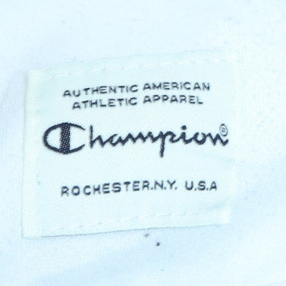 Champion Mens White Pullover Hoodie L Embroidered Logo Fleece