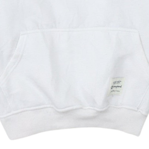Champion Mens White Pullover Hoodie L Embroidered Logo Fleece