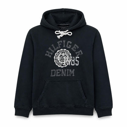Hilfiger Denim Men's Blue Pullover Hoodie M Logo Fleece