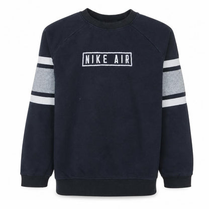 Nike Teens Black L Crew Neck Pullover Sweatshirt Logo Fleece
