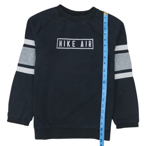 Nike Teens Black L Crew Neck Pullover Sweatshirt Logo Fleece