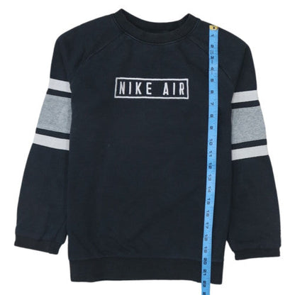 Nike Teens Black L Crew Neck Pullover Sweatshirt Logo Fleece