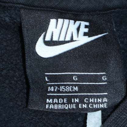 Nike Teens Black L Crew Neck Pullover Sweatshirt Logo Fleece
