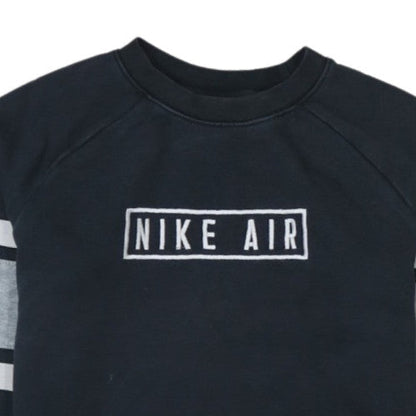 Nike Teens Black L Crew Neck Pullover Sweatshirt Logo Fleece