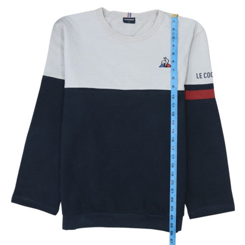 Le Coq Sportif Mens Navy & White Sweatshirt L Crew Neck Logo