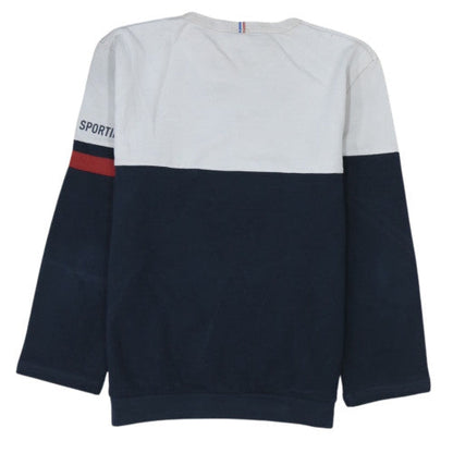 Le Coq Sportif Mens Navy & White Sweatshirt L Crew Neck Logo