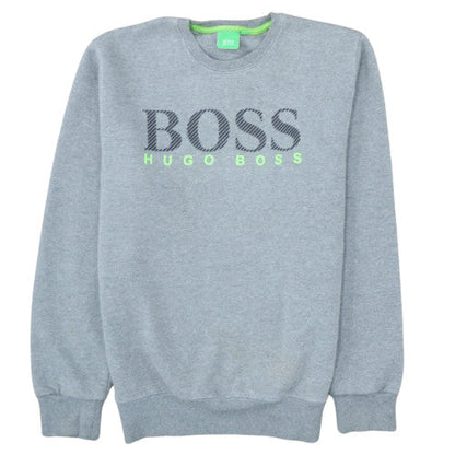 Hugo Boss Mens Grey XL Pullover Sweatshirt Crew Neck Logo Cotton