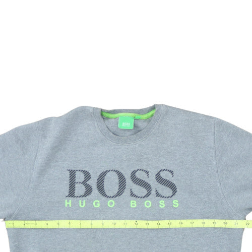 Hugo Boss Mens Grey XL Pullover Sweatshirt Crew Neck Logo Cotton