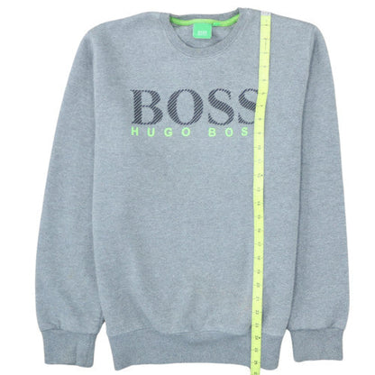 Hugo Boss Mens Grey XL Pullover Sweatshirt Crew Neck Logo Cotton