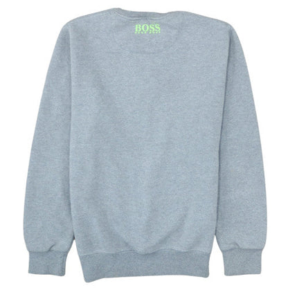 Hugo Boss Mens Grey XL Pullover Sweatshirt Crew Neck Logo Cotton
