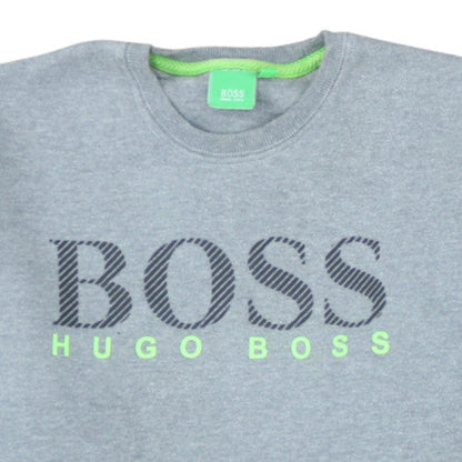 Hugo Boss Mens Grey XL Pullover Sweatshirt Crew Neck Logo Cotton