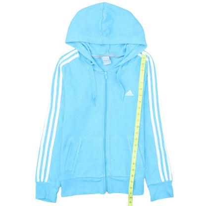 Adidas Women Blue Full Zip Hoodie Size 14 Hooded Sweatshirt Essentials