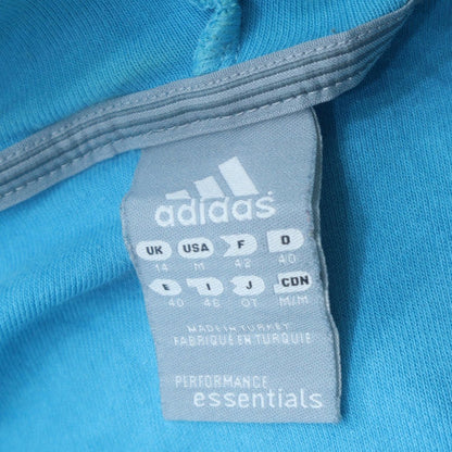 Adidas Women Blue Full Zip Hoodie Size 14 Hooded Sweatshirt Essentials