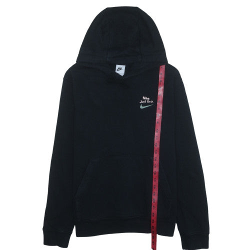 Nike Mens Black Pullover Hoodie M Logo Sports Fleece Sweatshirt