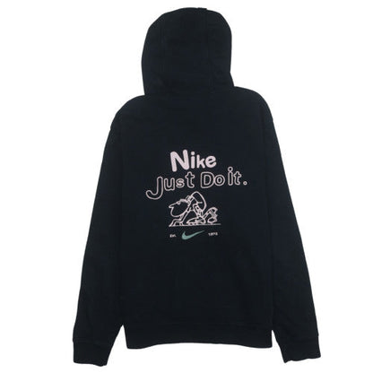 Nike Mens Black Pullover Hoodie M Logo Sports Fleece Sweatshirt