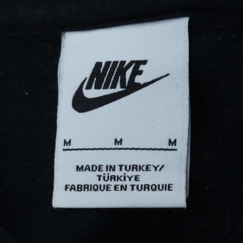 Nike Mens Black Pullover Hoodie M Logo Sports Fleece Sweatshirt