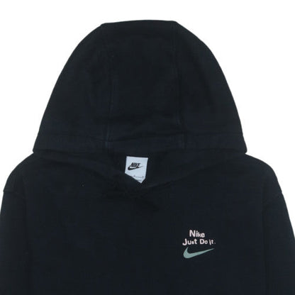 Nike Mens Black Pullover Hoodie M Logo Sports Fleece Sweatshirt