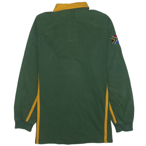 Nike South Africa Rugby Green Long Sleeve Polo Shirt Men's M