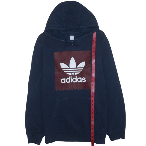 Adidas Men's Blue Pullover Hoodie L Regular Fit Sportswear