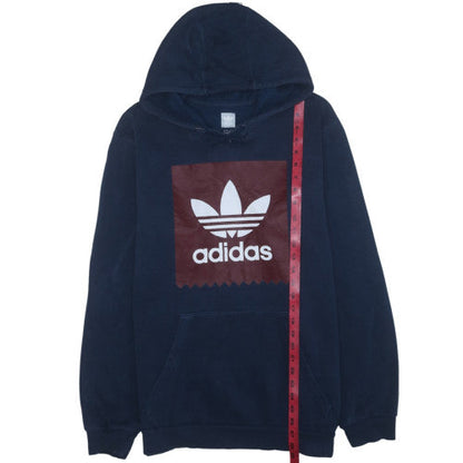 Adidas Men's Blue Pullover Hoodie L Regular Fit Sportswear