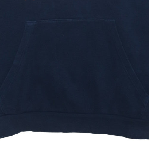 Adidas Men's Blue Pullover Hoodie L Regular Fit Sportswear