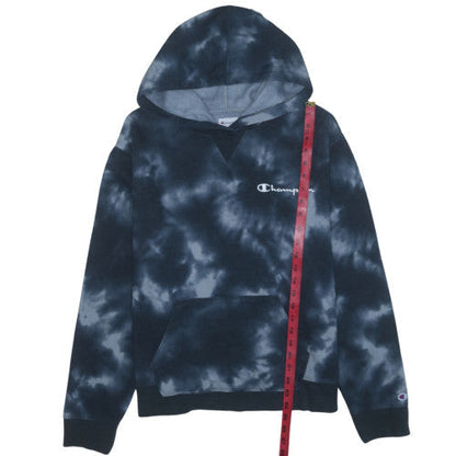 Champion Men's Blue Tie Dye Pullover Hoodie XL Logo Fleece