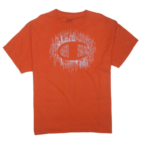 Champion Men's Orange XL Graphic Print Crew Neck T-Shirt