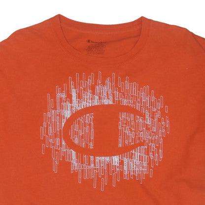 Champion Men's Orange XL Graphic Print Crew Neck T-Shirt
