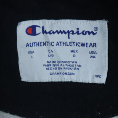 Champion Men's Grey Pullover Hoodie L Logo Athletic Sweatshirt