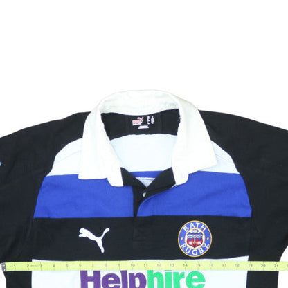 Puma Mens Blue Bath Rugby Long Sleeve Polo Shirt Size M