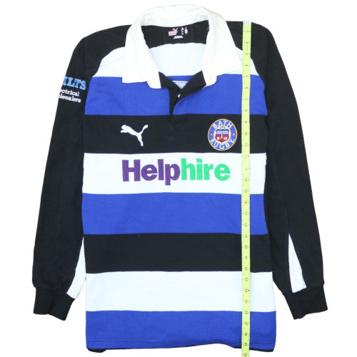 Puma Mens Blue Bath Rugby Long Sleeve Polo Shirt Size M