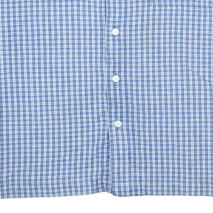 Kappa Men's Blue Check Short Sleeve Button-Up Cotton Shirt Size S