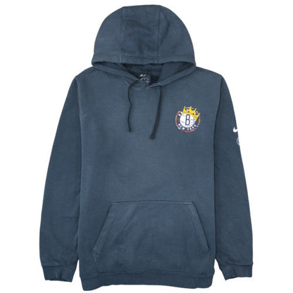 Nike Men's Blue Pullover Hoodie XL Brooklyn NBA Graphic Fleece Sweatshirt