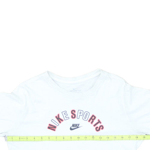 Nike Boys White XL Sports Logo Short Sleeve Cotton T-Shirt