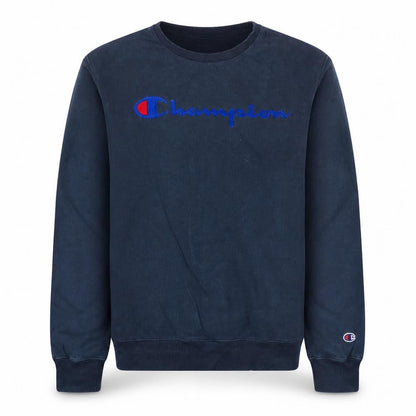 Champion Mens Blue Logo Pullover Sweatshirt Medium