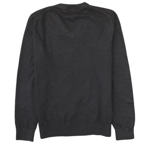 Tommy Hilfiger Men's Black Cotton Cashmere V-Neck Jumper L