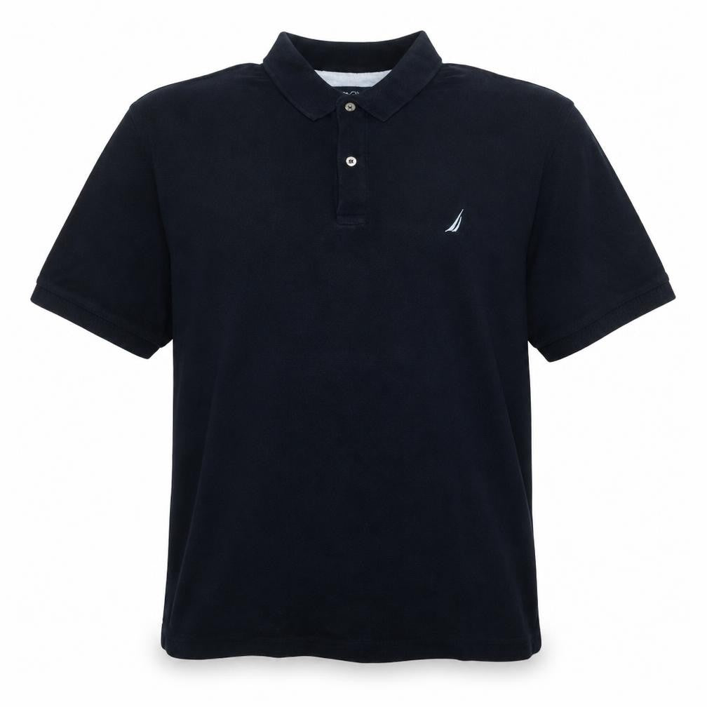Nautica Men's Black Cotton Short Sleeve Polo Shirt XL Regular Fit